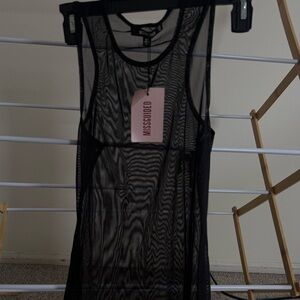 Missguided Black Mesh Dress